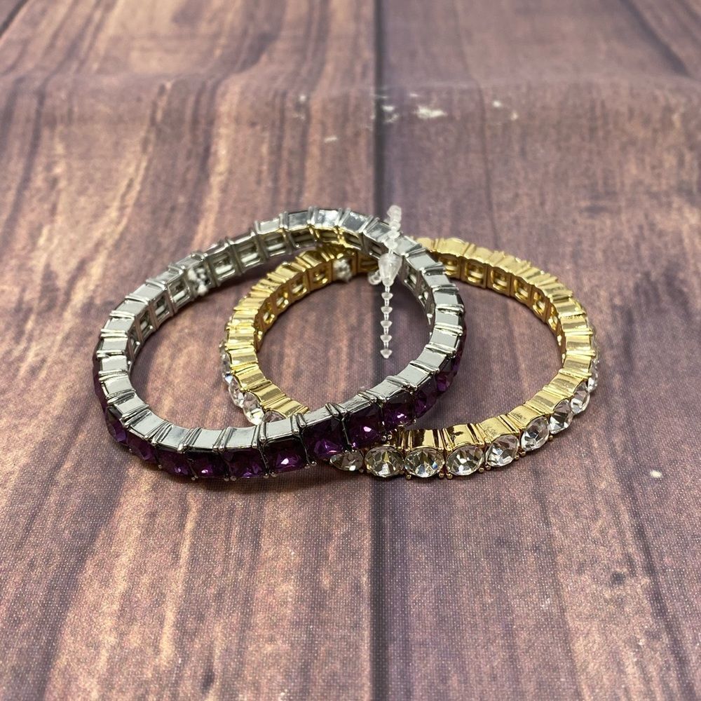 CHARTER CLUB CUBIC ZIRCONIA SILVER AND GOLD BRACELETS S150